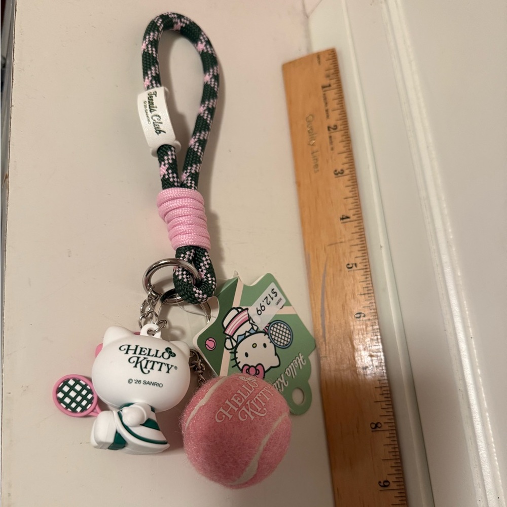Limited Edition Miniso Hello Kitty Tennis Club Keychain Wrist Loop - Picture 2 of 3